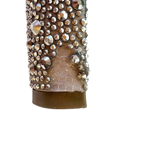 Betsey Johnson Blue SB-Rina Silver Rhinestone Block Heel Sandals Size 6 - Picture 10 of 12